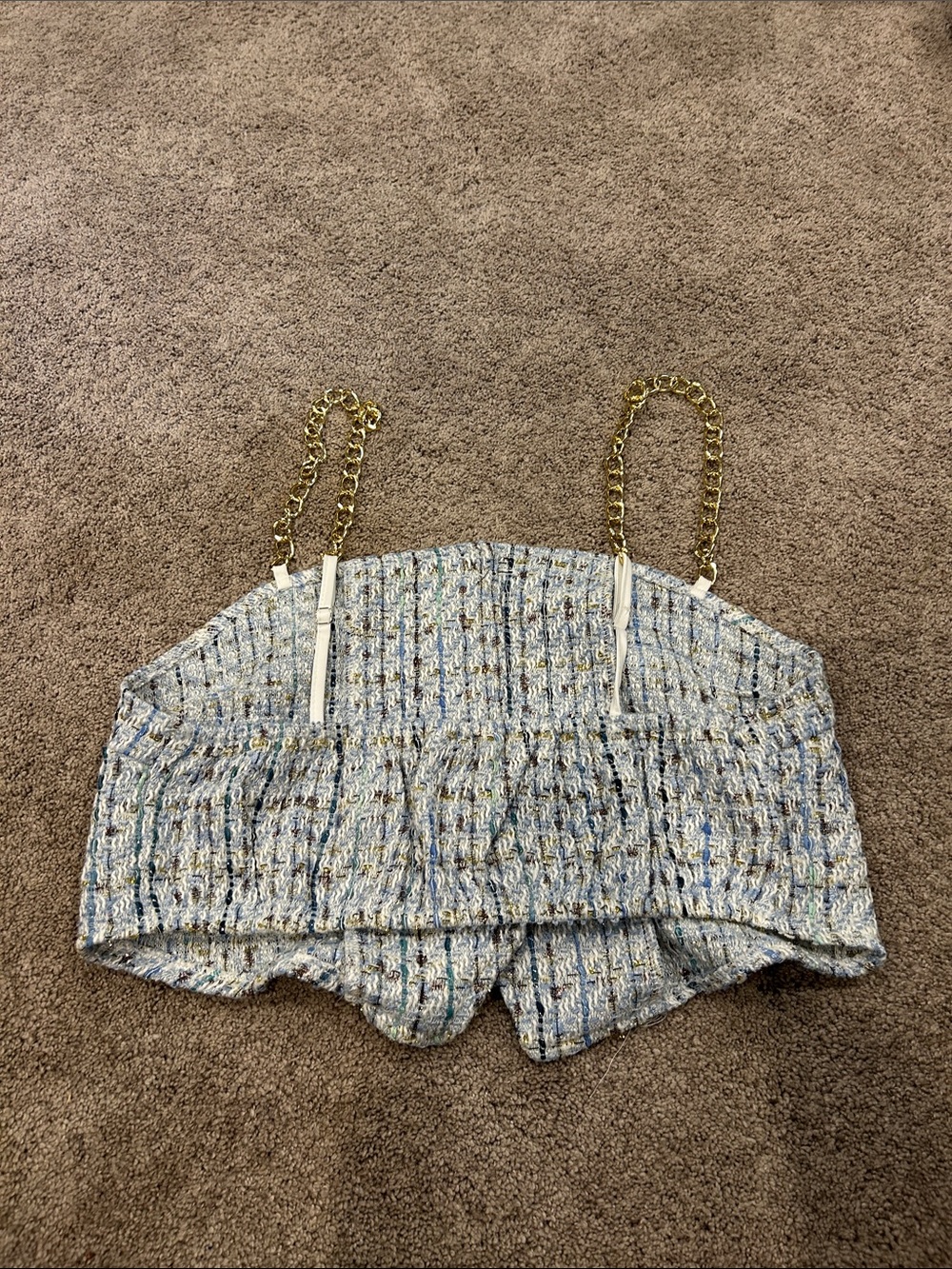 Tweed chain strap camisole top, XL - Picture 4 of 5